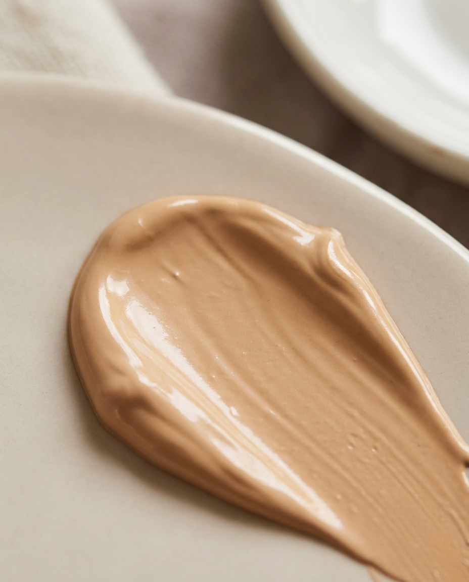 Close-up swatch of the foundation's silky texture